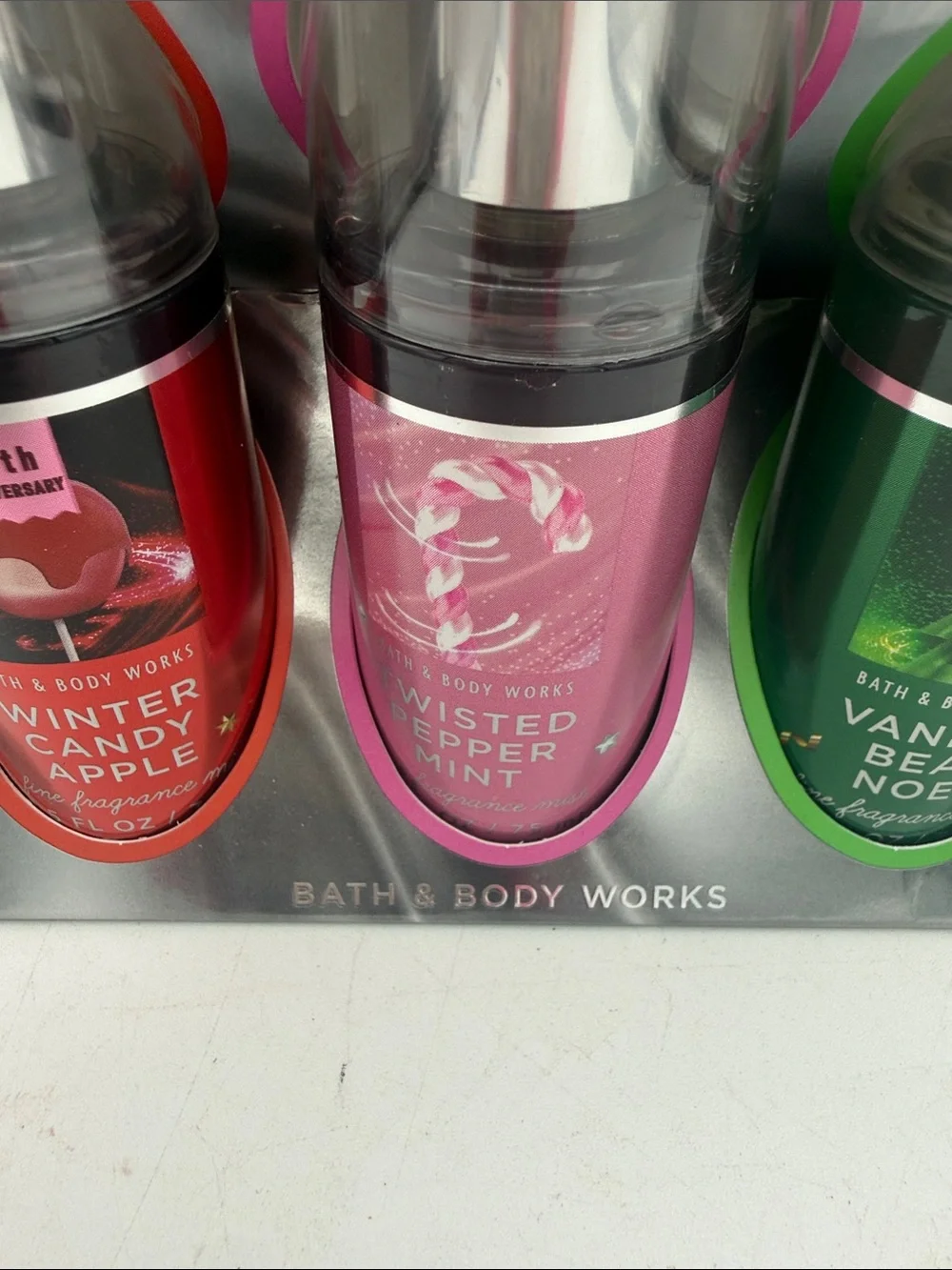 Bath & Body Works Holiday Fragrance Mist Trio Apple peppermint vanilla bean New